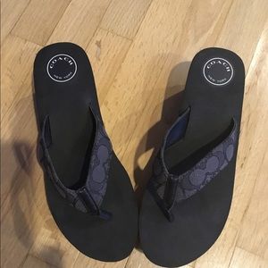 Coach platform flip flops